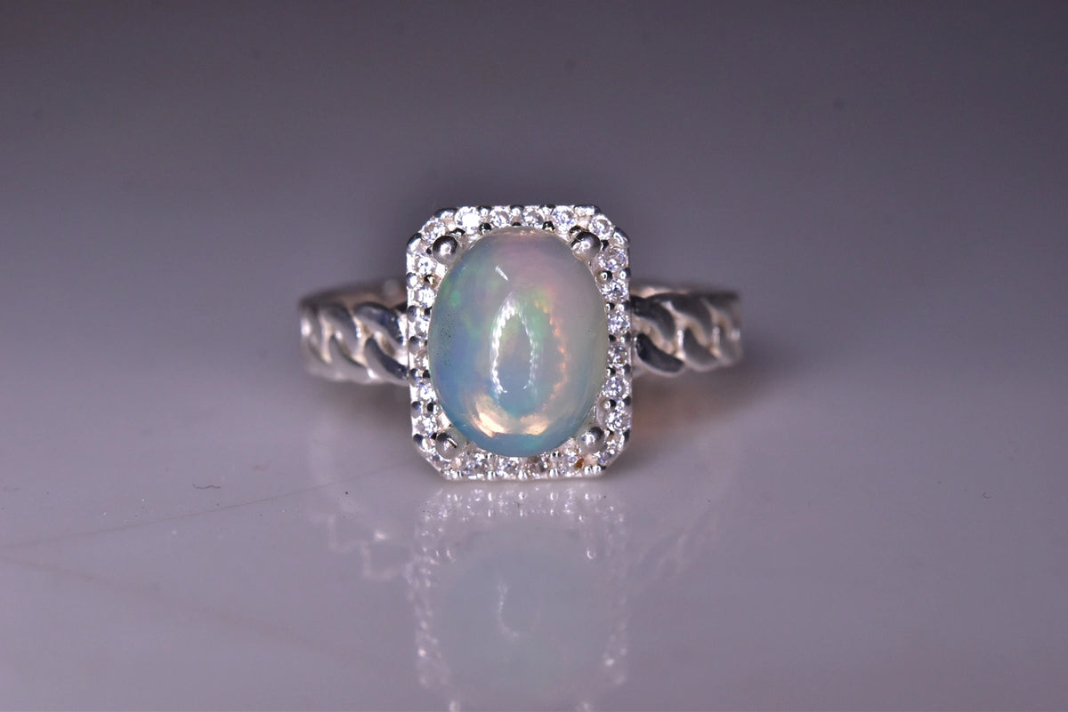 Natuurlijke Opaal Ring – 12,30 ct – 925 Sterling Zilver