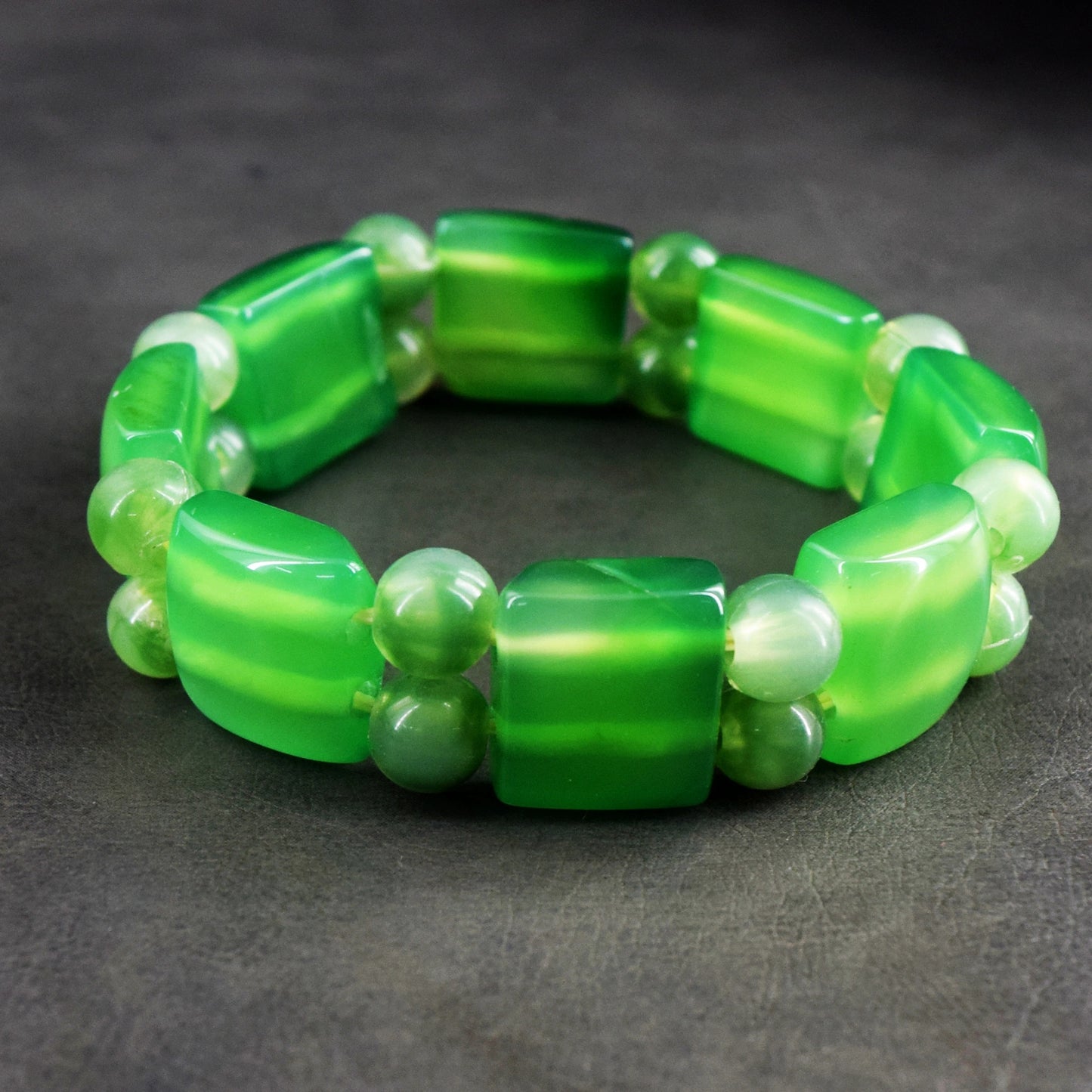 Echte Onyx Stretch Kralenarmband 163,00 CT