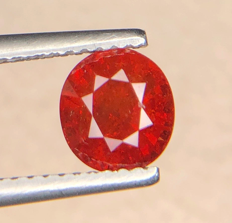 Natuurlijke Spessartiet Granaat 2,10 ct – Oranje-Rode Ronde Losse Edelsteen 6,8 mm