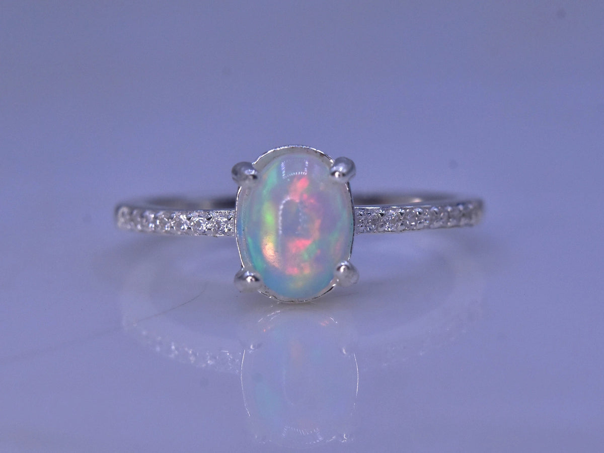 Natuurlijke Opaal Ring – 925 Sterling Zilver – Elegant Design