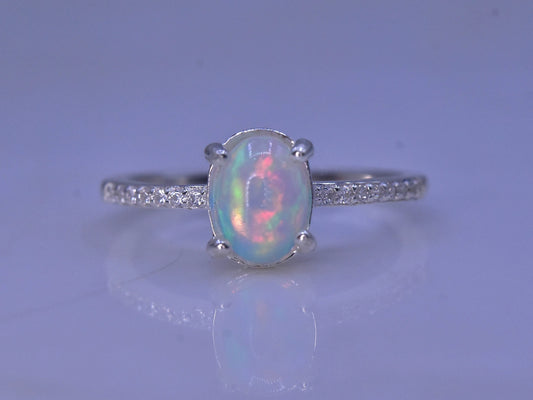 Natuurlijke Opaal Ring – 925 Sterling Zilver – Elegant Design