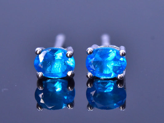 Natuurlijke oorbellen met apatiet – 3.05 ct, 925 sterling zilver