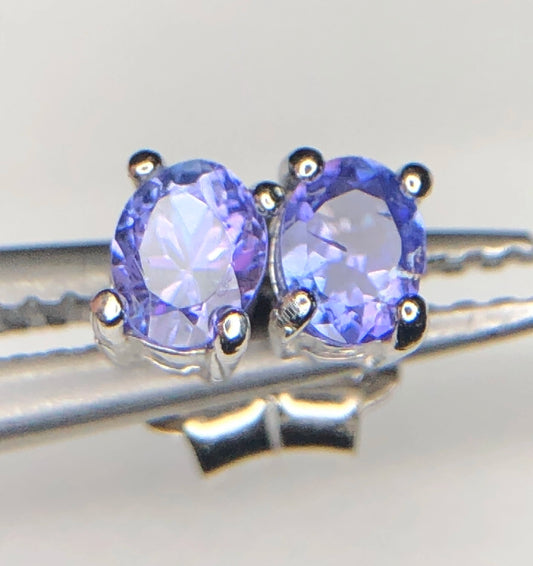 Natuurlijke Tanzaniet Oorstekers 3,25 ct – 925 Sterling Zilver Rhodium Plated