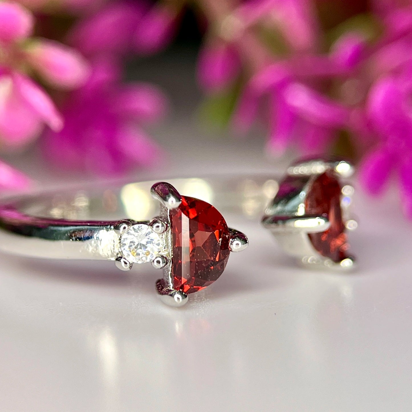 Natuurlijke rhodolietgranaatring – gerhodineerd