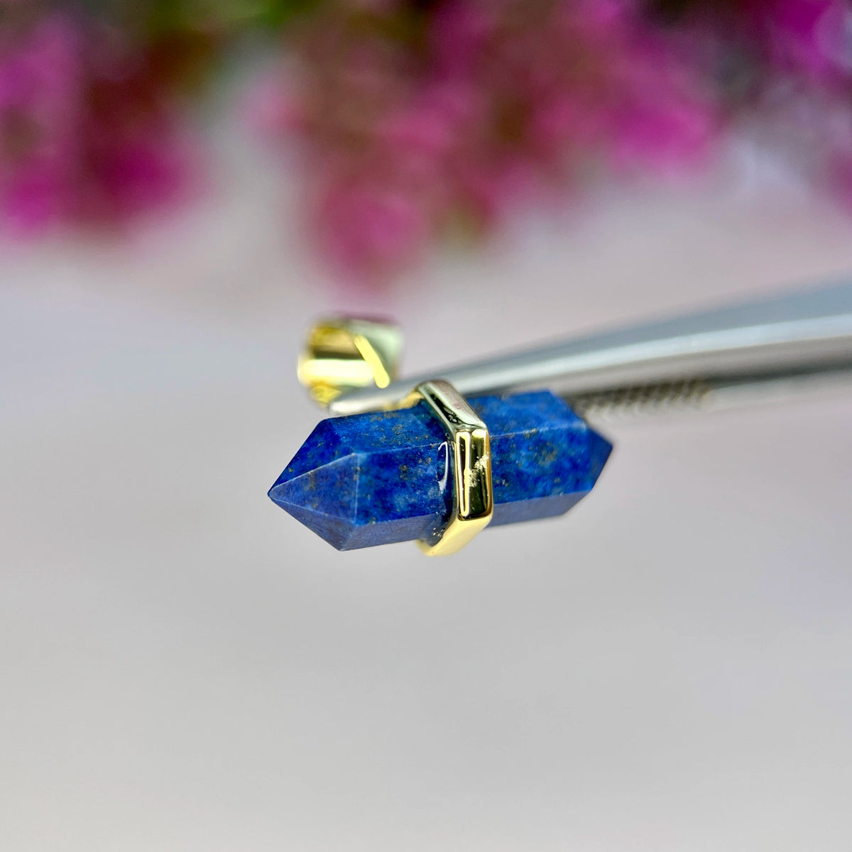 Natuurlijke Lapis Lazuli Hanger – Rhodium Plated