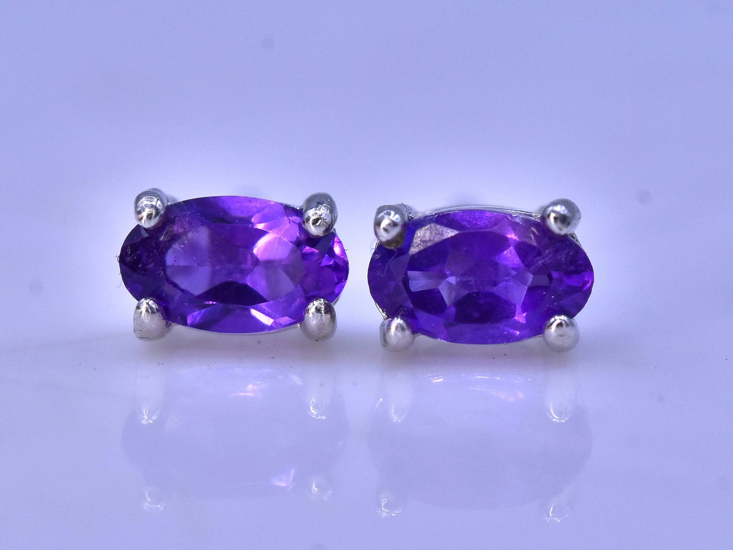 Natuurlijke oorbellen met amethist – 3.60 ct, 925 sterling zilver