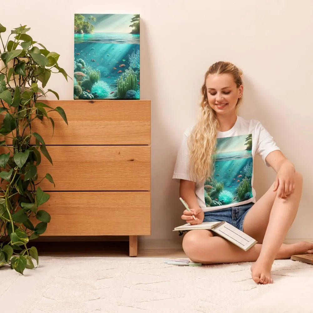 Mystieke Diepten - Betoverende Onderwater Canvas Wanddecoratie