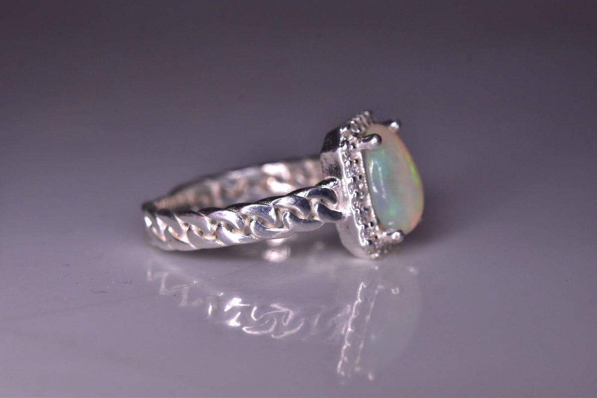 Natuurlijke Opaal Ring – 12,30 ct – 925 Sterling Zilver