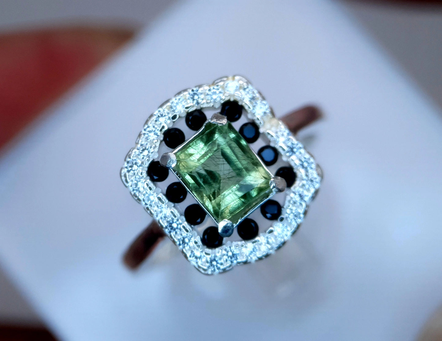 Peridootring – 9.18 ct, groen, 925 sterling zilver