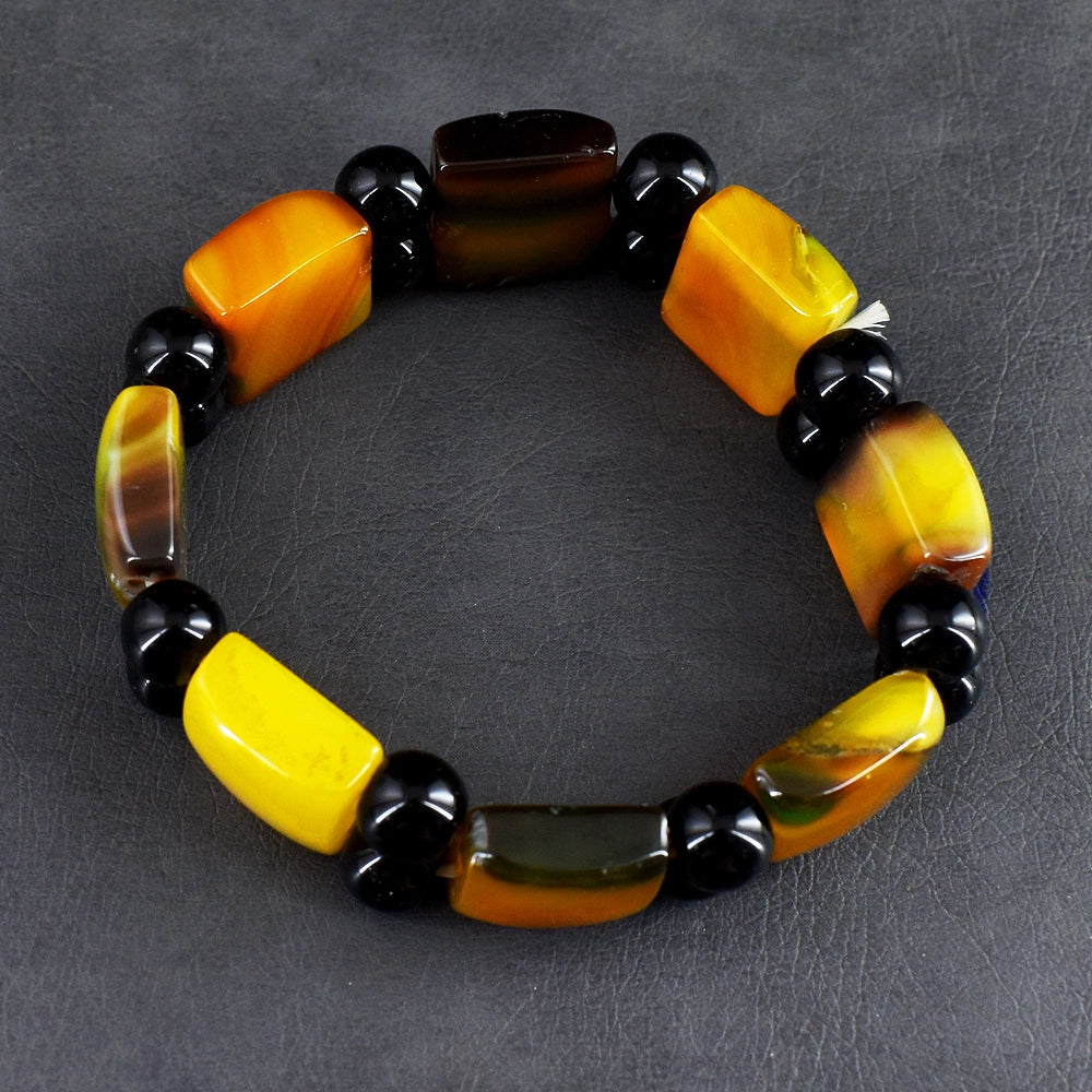 Echte Onyx & Spinel Stretch Kralenarmband 203,00 CT