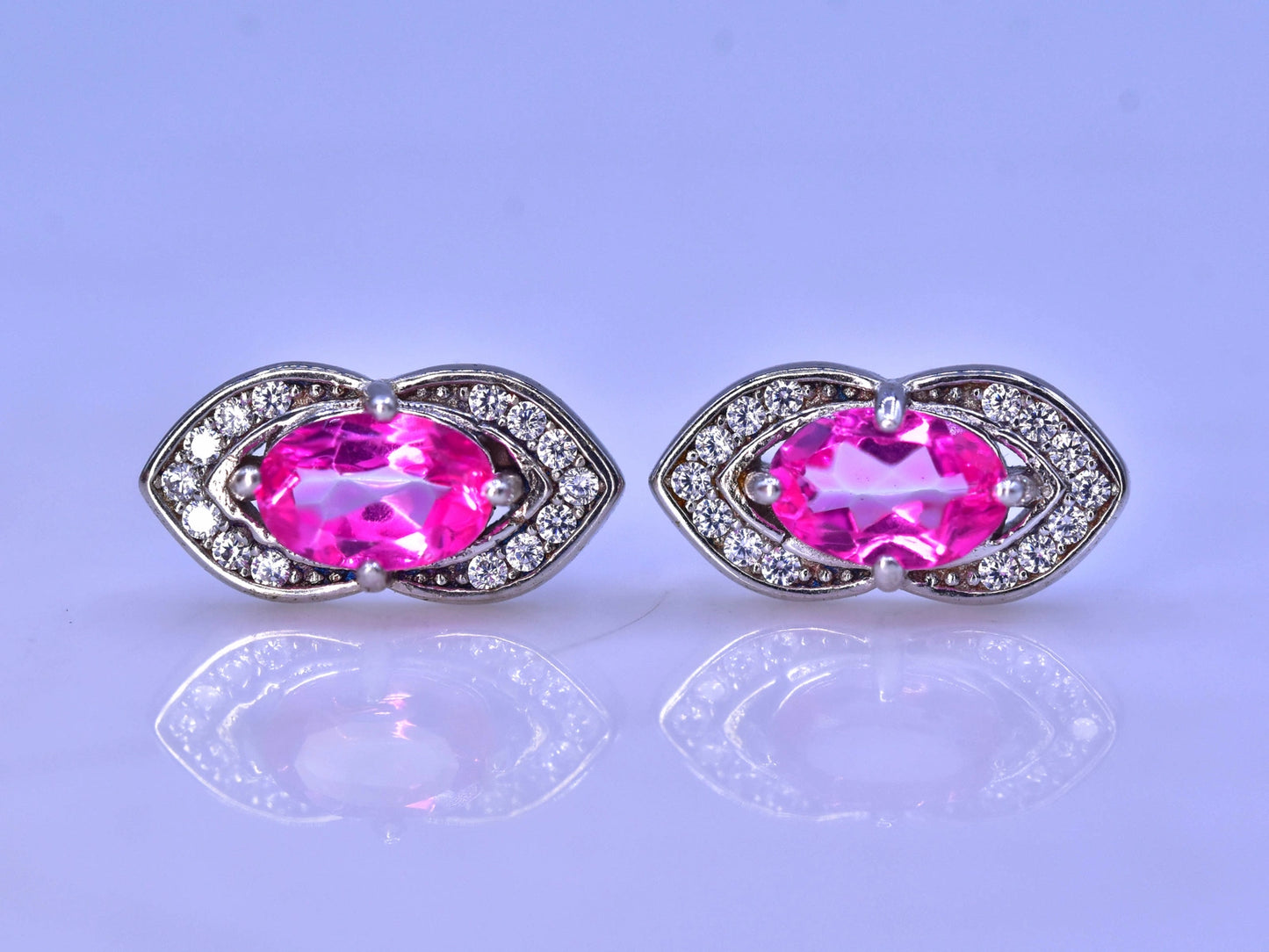 Oorbellen met topaas – 10.10 ct, zachtroze, 925 sterling zilver