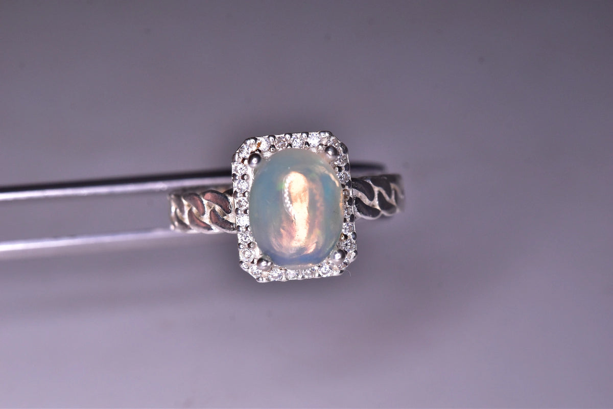 Natuurlijke Opaal Ring – 12,30 ct – 925 Sterling Zilver