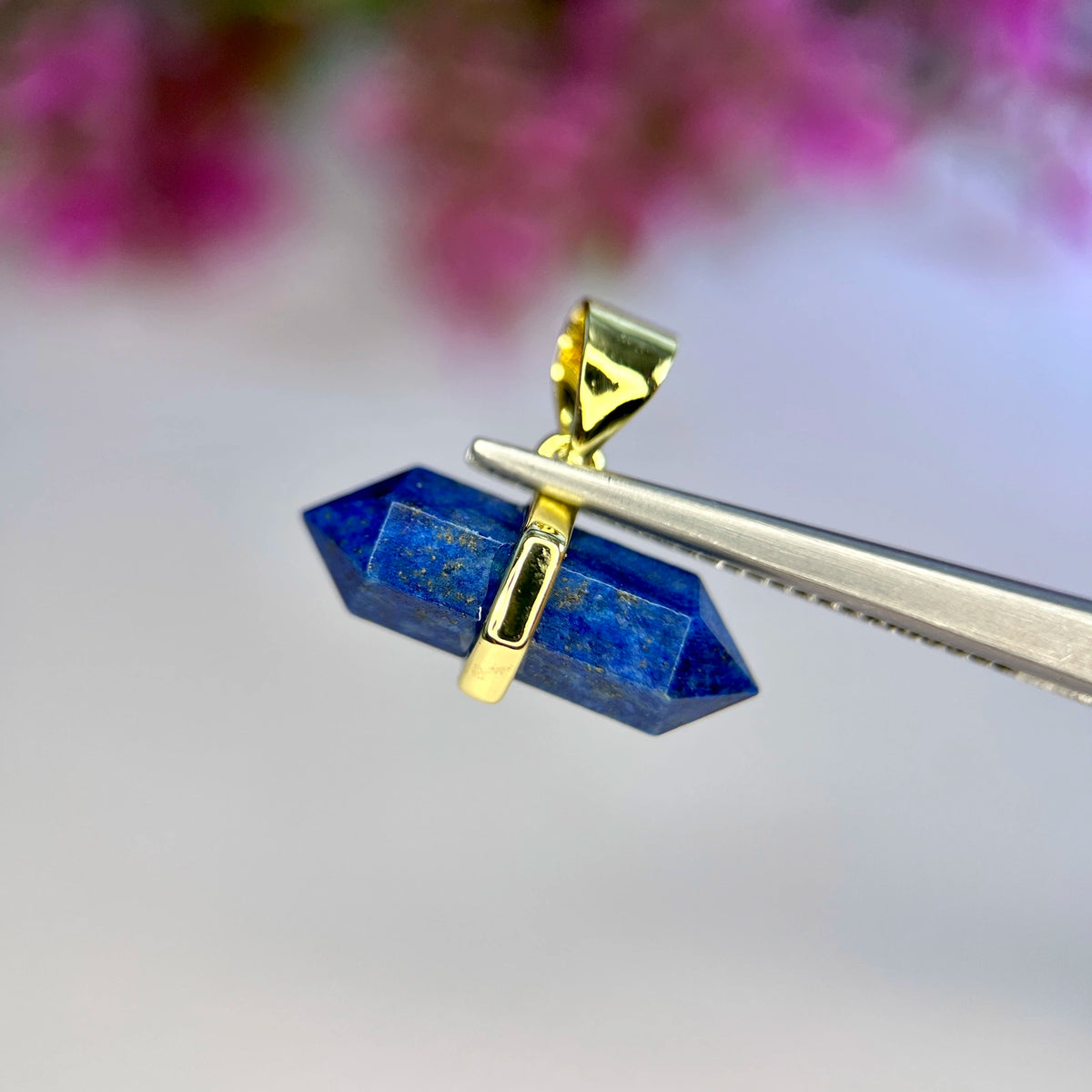 Natuurlijke Lapis Lazuli Hanger – Rhodium Plated
