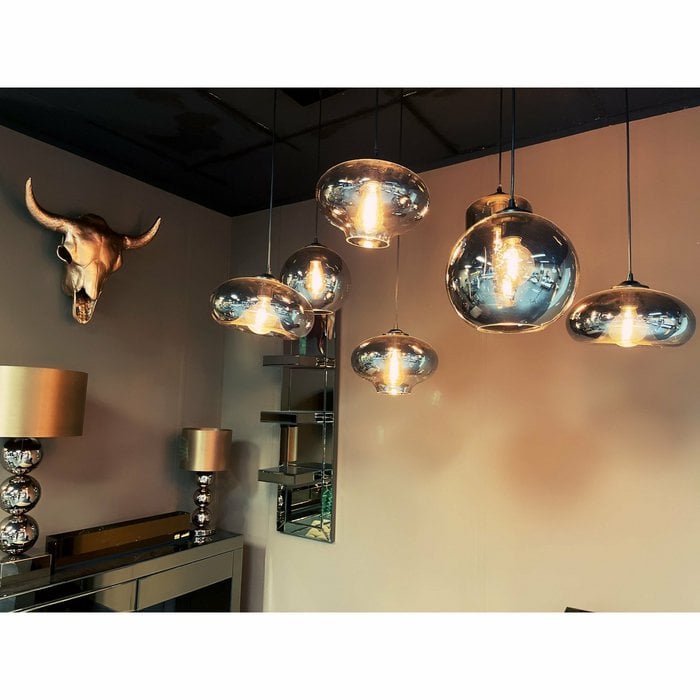 Chique Ava Hanglamp Smoke Glas 7-Licht