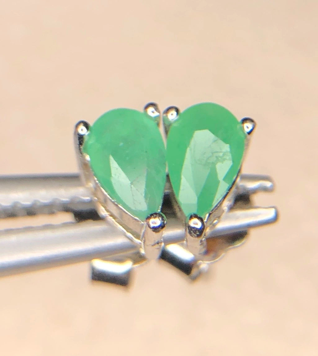Natuurlijke Smaragd Oorstekers 3,65 ct – 925 Sterling Zilver Rhodium Plated