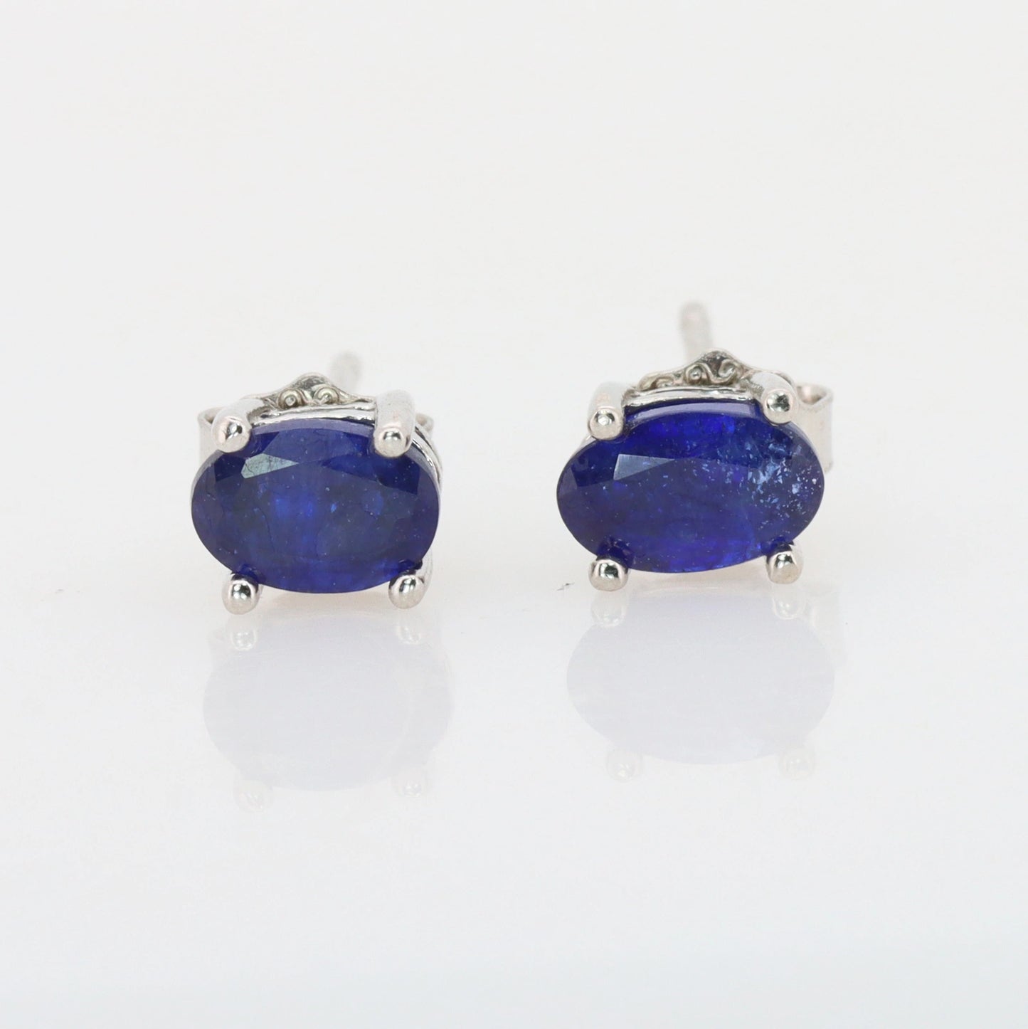 Gecertificeerde oorbellen met saffier – 925 sterling zilver