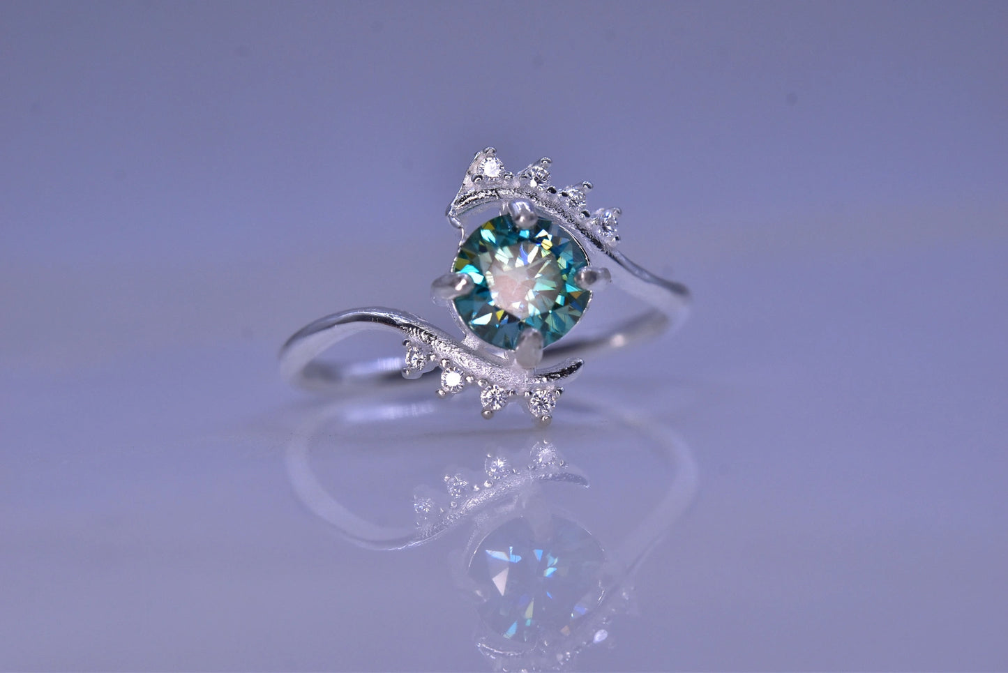 Schitterende Groene Moissanite Ring 10,50 CT – 925 Zilver