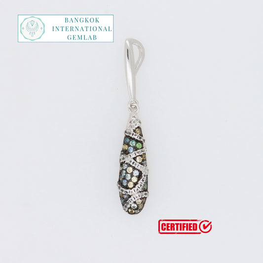 Gecertificeerde saffierhanger – 925 sterling zilver
