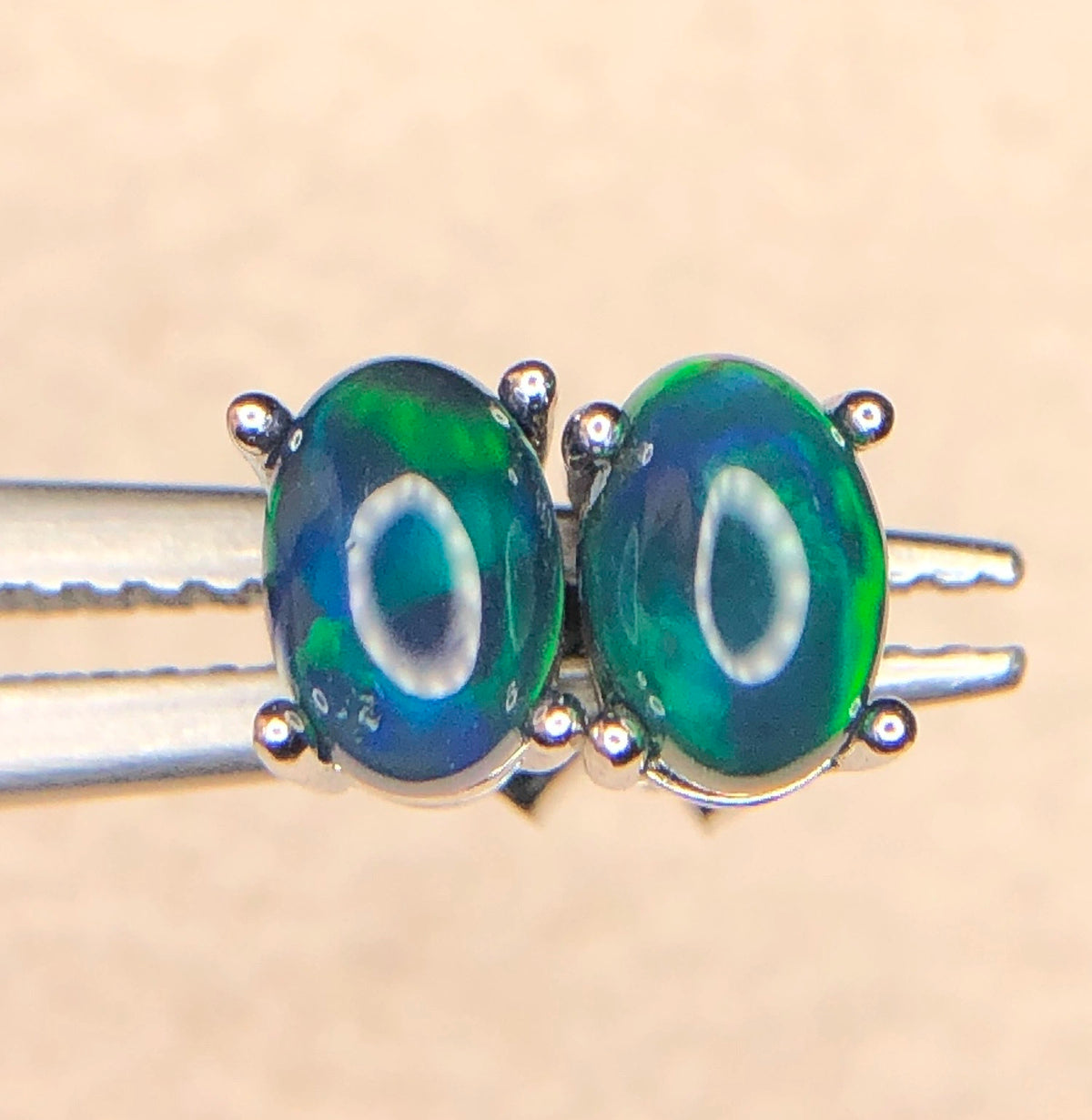 Natuurlijke Smoky Opaal Oorstekers 4,90 ct – 925 Sterling Zilver Rhodium Plated