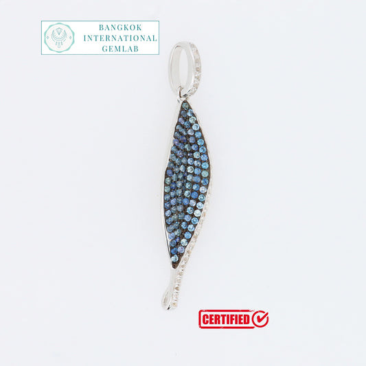 Gecertificeerde saffierhanger – 925 sterling zilver