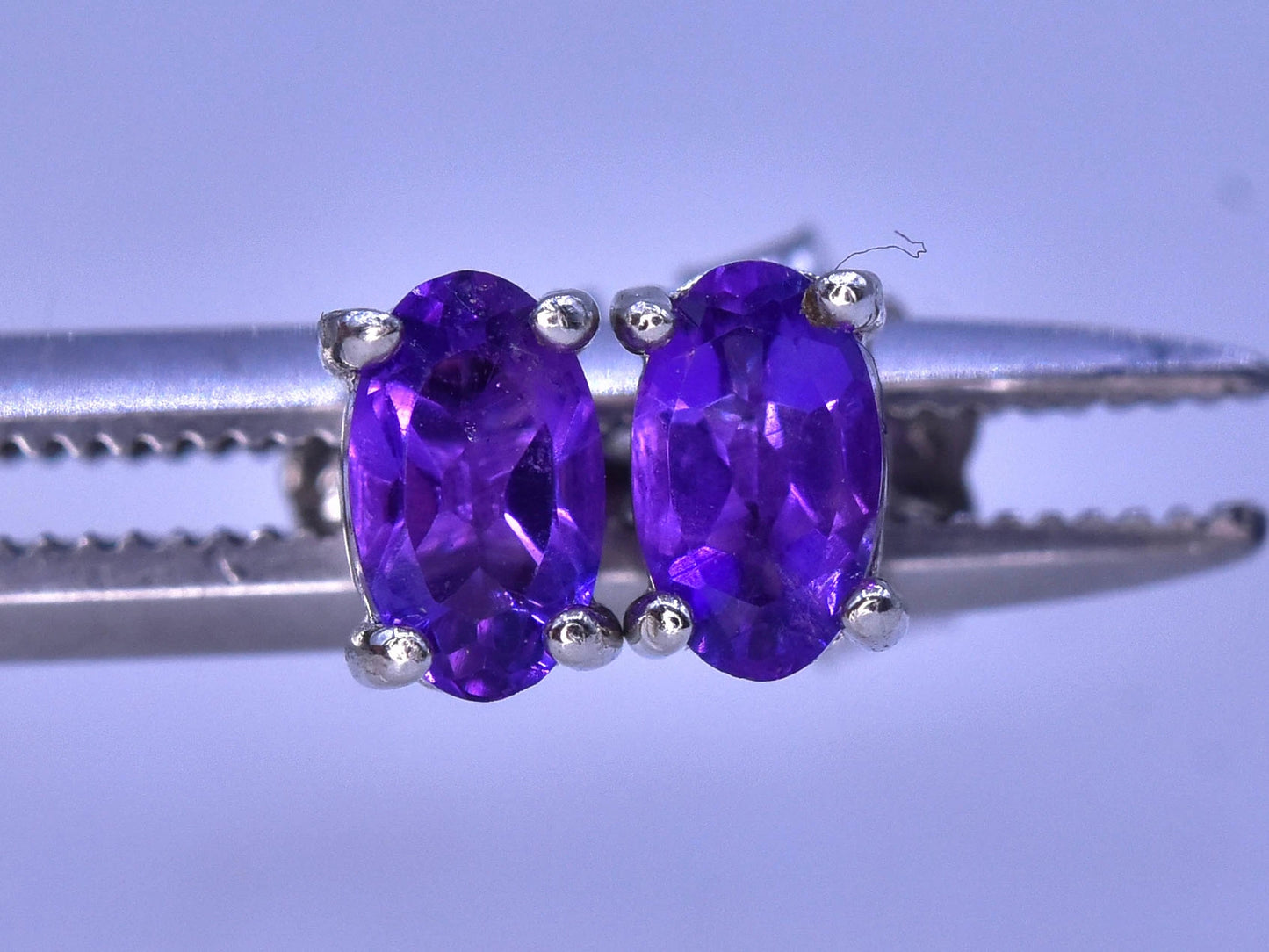 Natuurlijke oorbellen met amethist – 3.60 ct, 925 sterling zilver