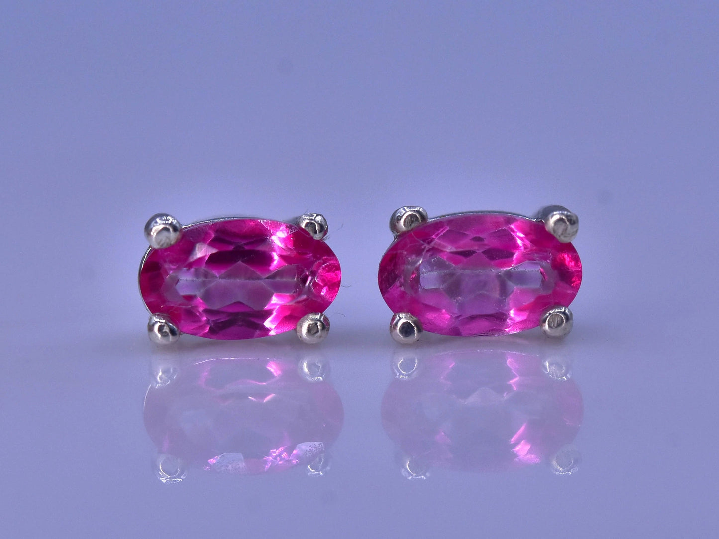 Oorbellen met topaas – 3.80 ct, zachtroze, 925 sterling zilver