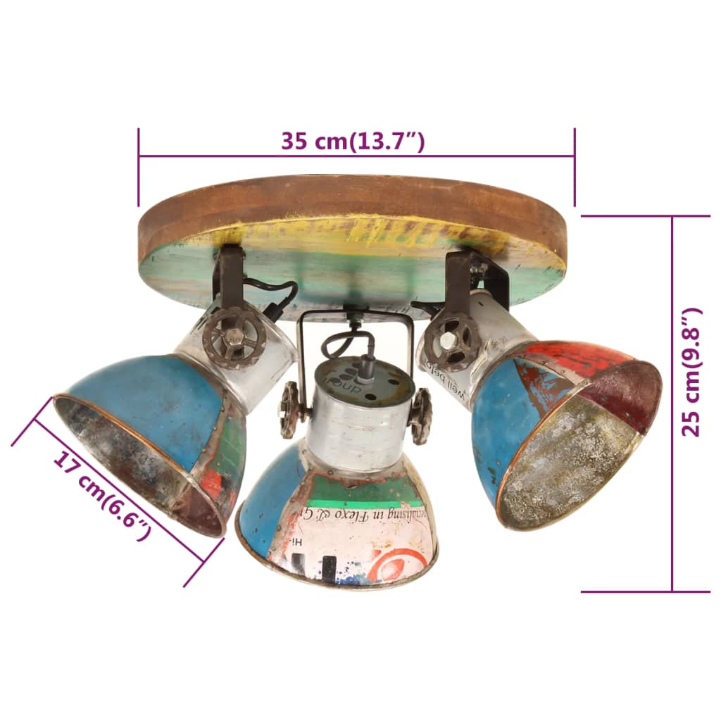 Plafondlamp industrieel 25 W E27 42x25 cm meerkleurig