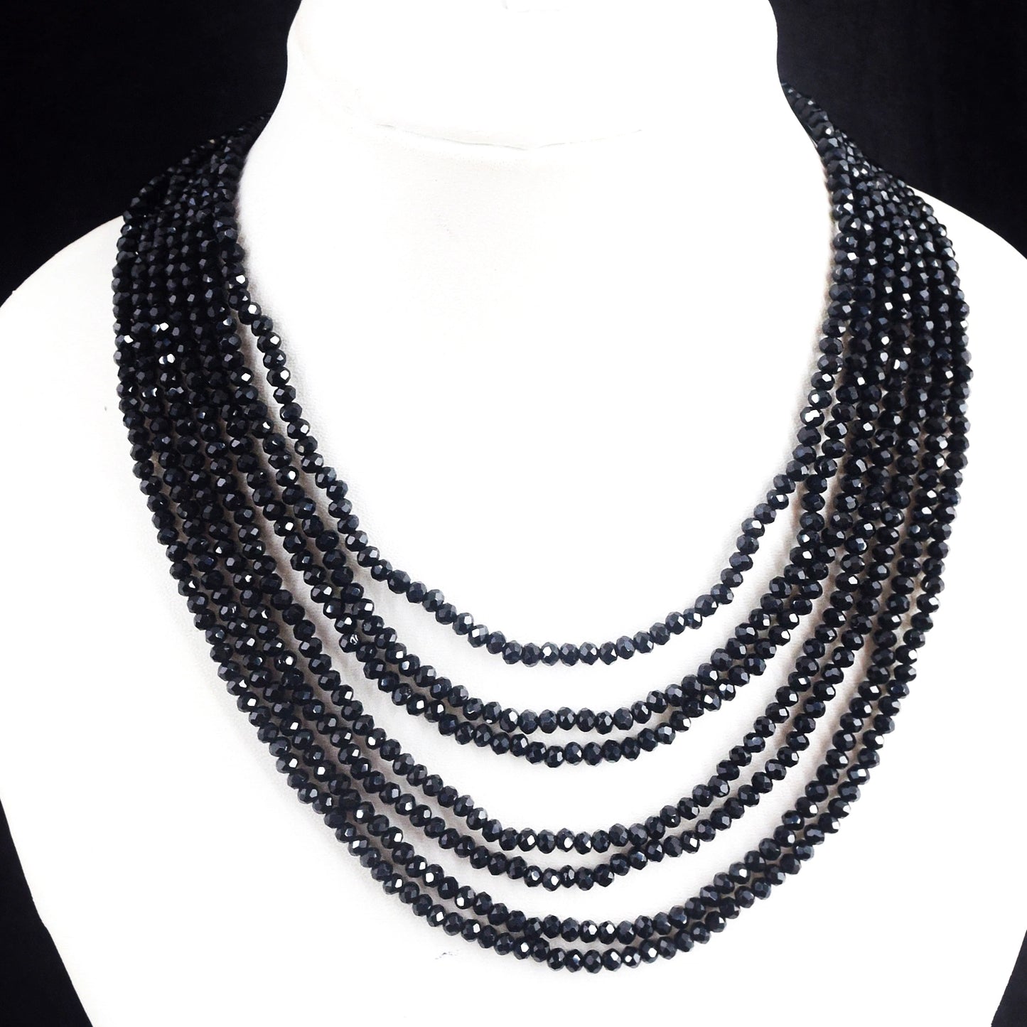 Echte 7-Rijige Spinel Kralenketting met Gefacetteerde Stenen 295,00 CT