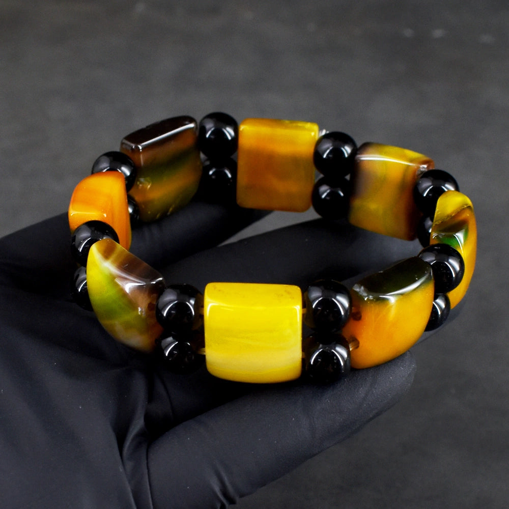 Echte Onyx & Spinel Stretch Kralenarmband 203,00 CT