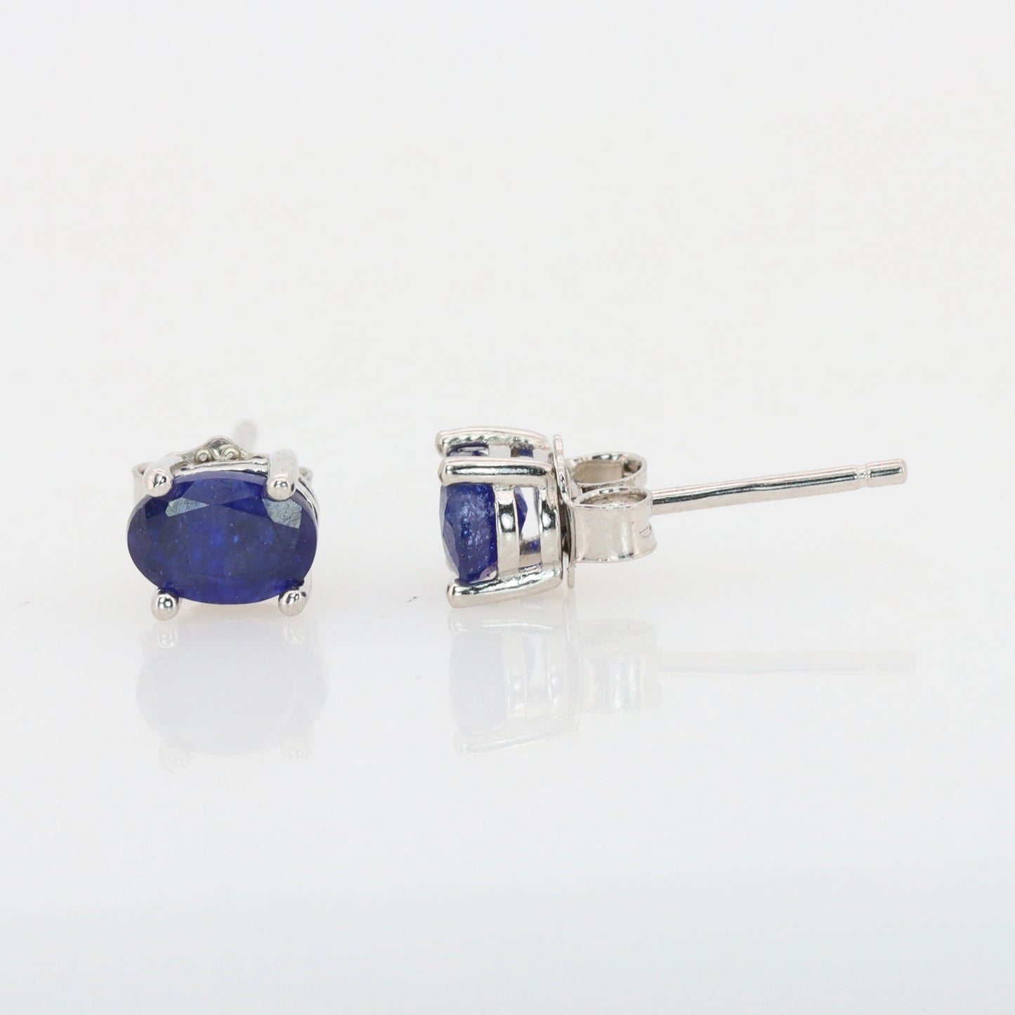 Gecertificeerde oorbellen met saffier – 925 sterling zilver