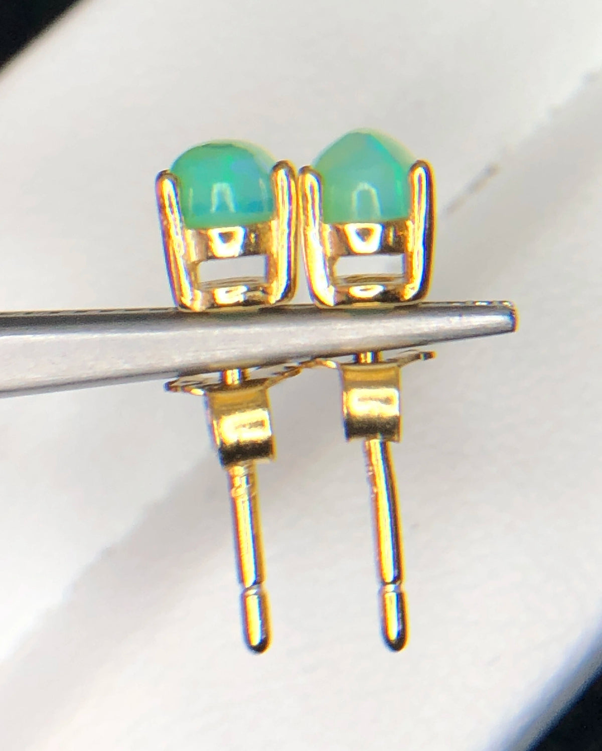 Natuurlijke Groene Opaal Oorbellen – 4,90 ct – 925 Zilver