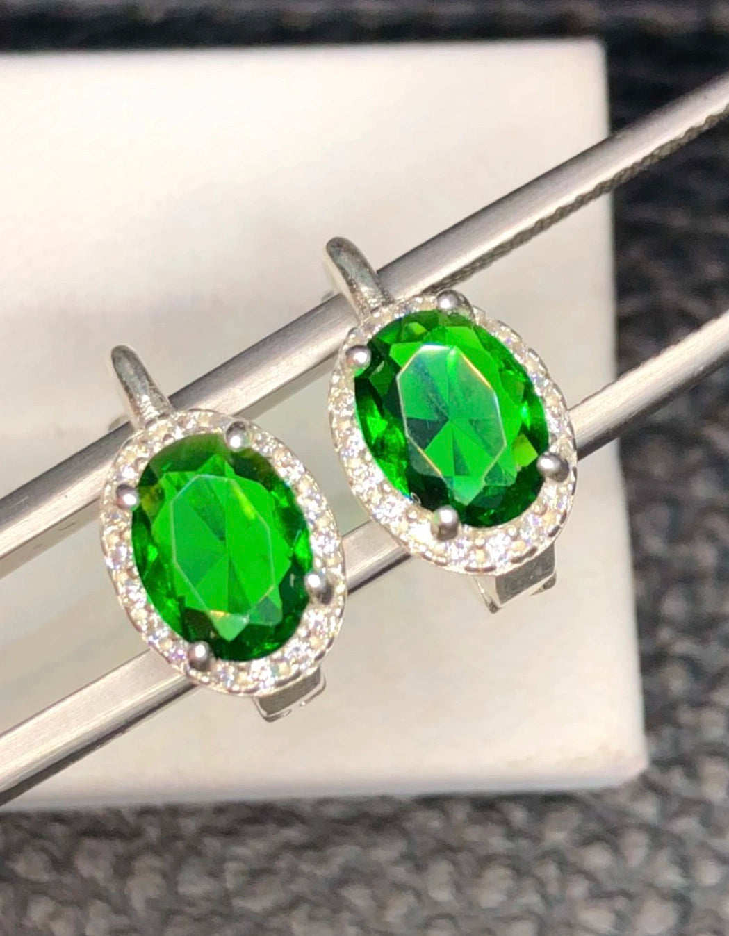 Edelsteenoorbellen – 18.90 ct, 925 sterling zilver