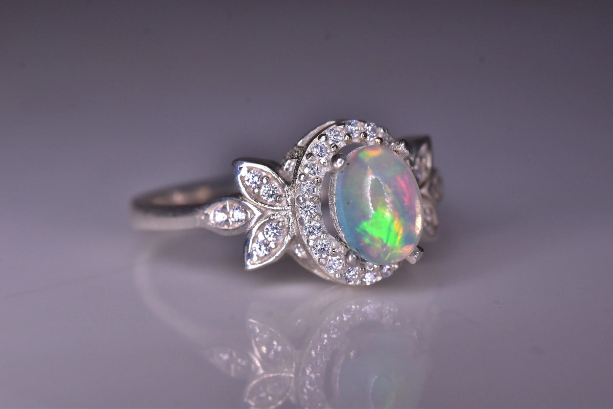 Natuurlijke Opaal Ring – 925 Sterling Zilver – Elegant Design
