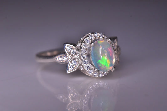 Natuurlijke Opaal Ring – 925 Sterling Zilver – Elegant Design