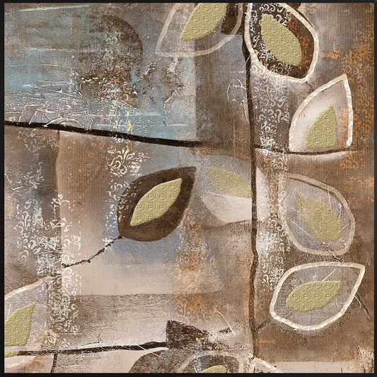 Canvasdoek met schaduwvoeglijst - Leafs 50x50cm