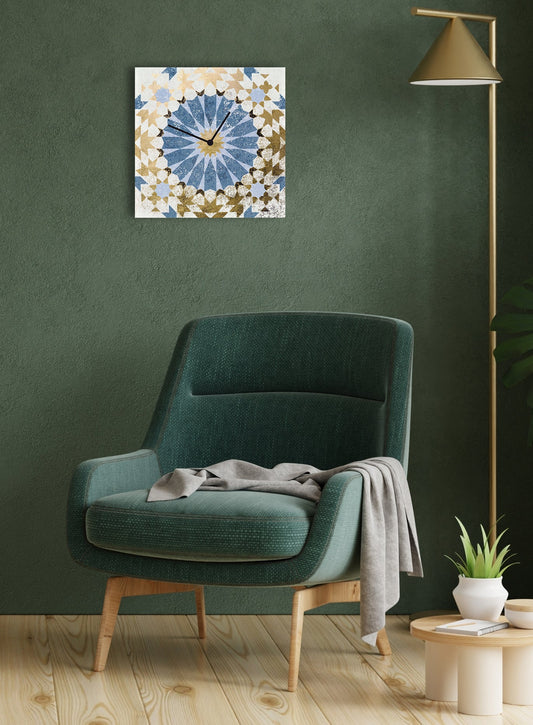 Celeste Doré Luxe Wandklok met Bladgoud – Acrylglas Designklok van Unique Treasure