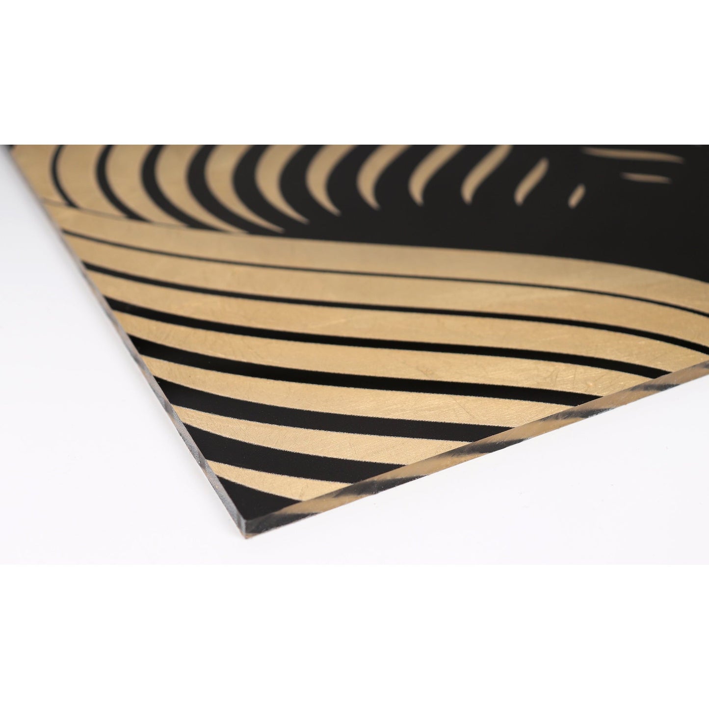 Goldveloce acrylglas wandklok met bladgoud – moderne design klok
