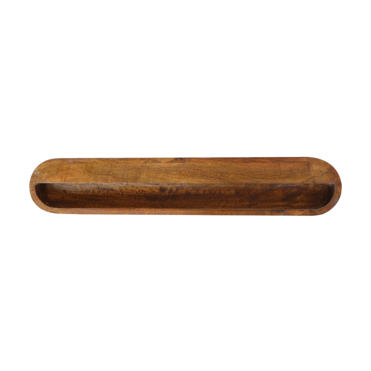 Handgemaakte wandconsole – mangohout – 2 lades – gebogen – 80 cm