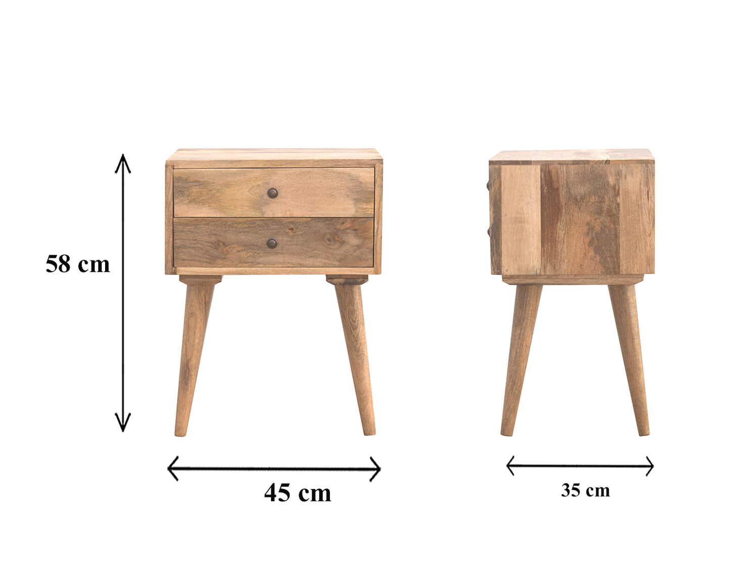 Handgemaakte -Elegant nachtkastje – massief hout – strak design – naturel