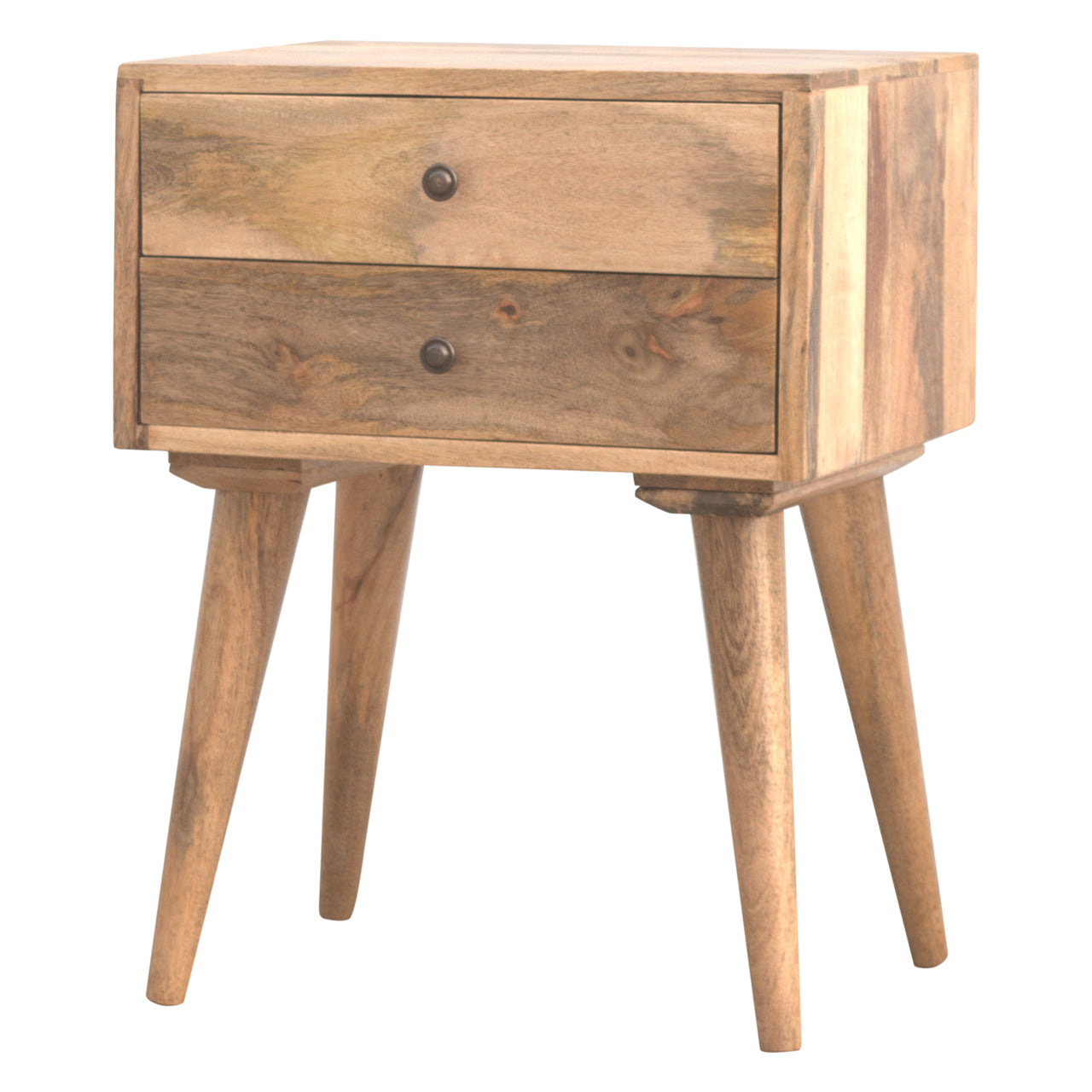 Handgemaakte -Elegant nachtkastje – massief hout – strak design – naturel