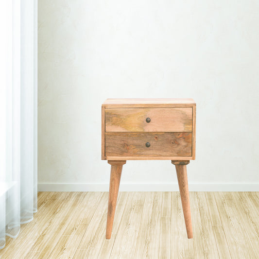 Handgemaakte -Elegant nachtkastje – massief hout – strak design – naturel