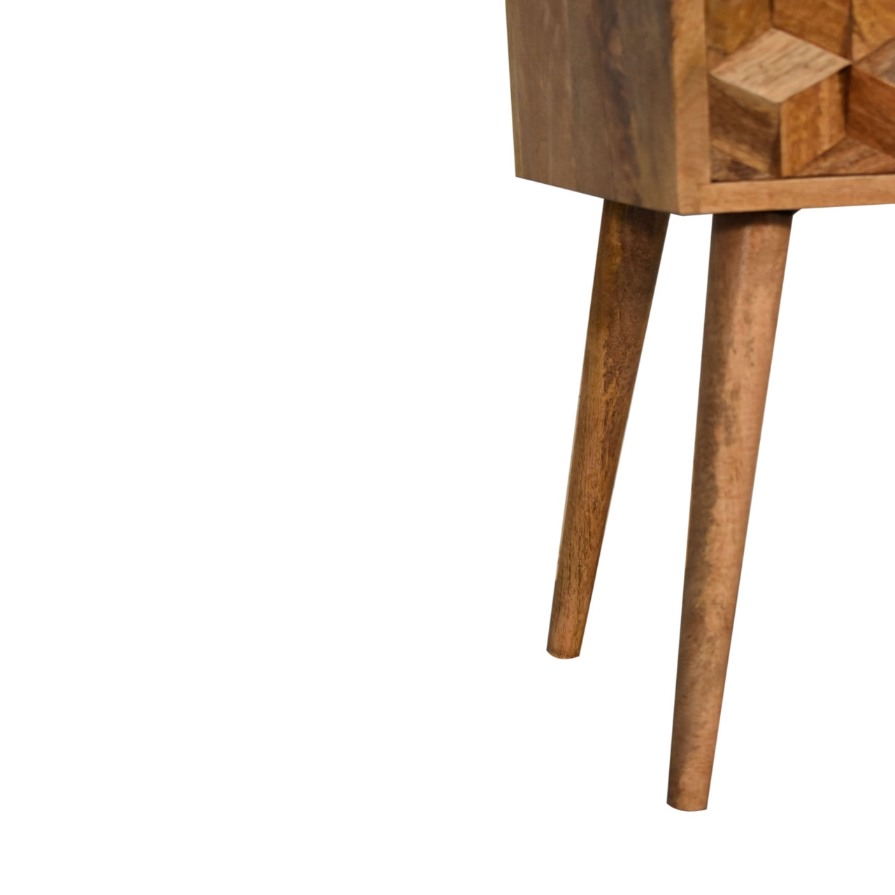 Handgemaakte -Uniek nachtkastje – mini model – carving design – 2 lades