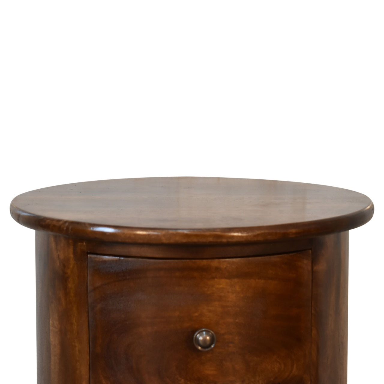 Handgemaakte ronde ladekast – mangohout – 3 lades – 40 cm