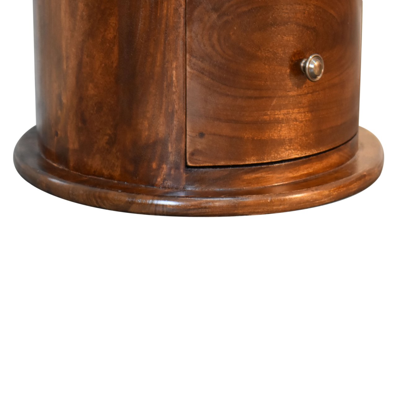 Handgemaakte ronde ladekast – mangohout – 3 lades – 40 cm