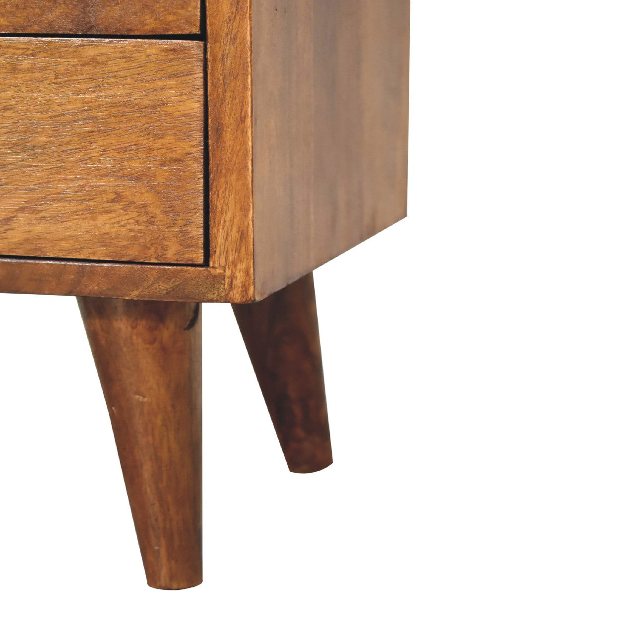 Handgemaakt – Mini nachtkastje – mangohout – Mid-Century – compact