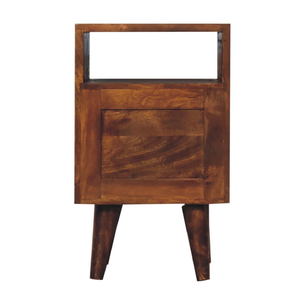 Handgemaakt – Mini nachtkastje – mangohout – Mid-Century – compact