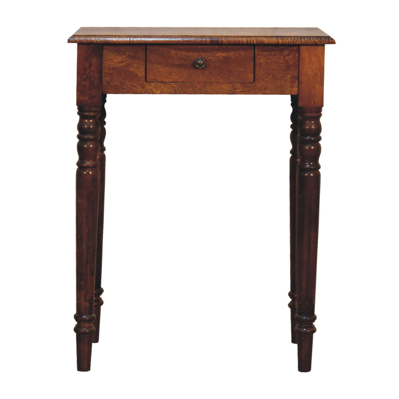 Handgemaakt – Bureau – mangohout – kastanje – Franse stijl – lade
