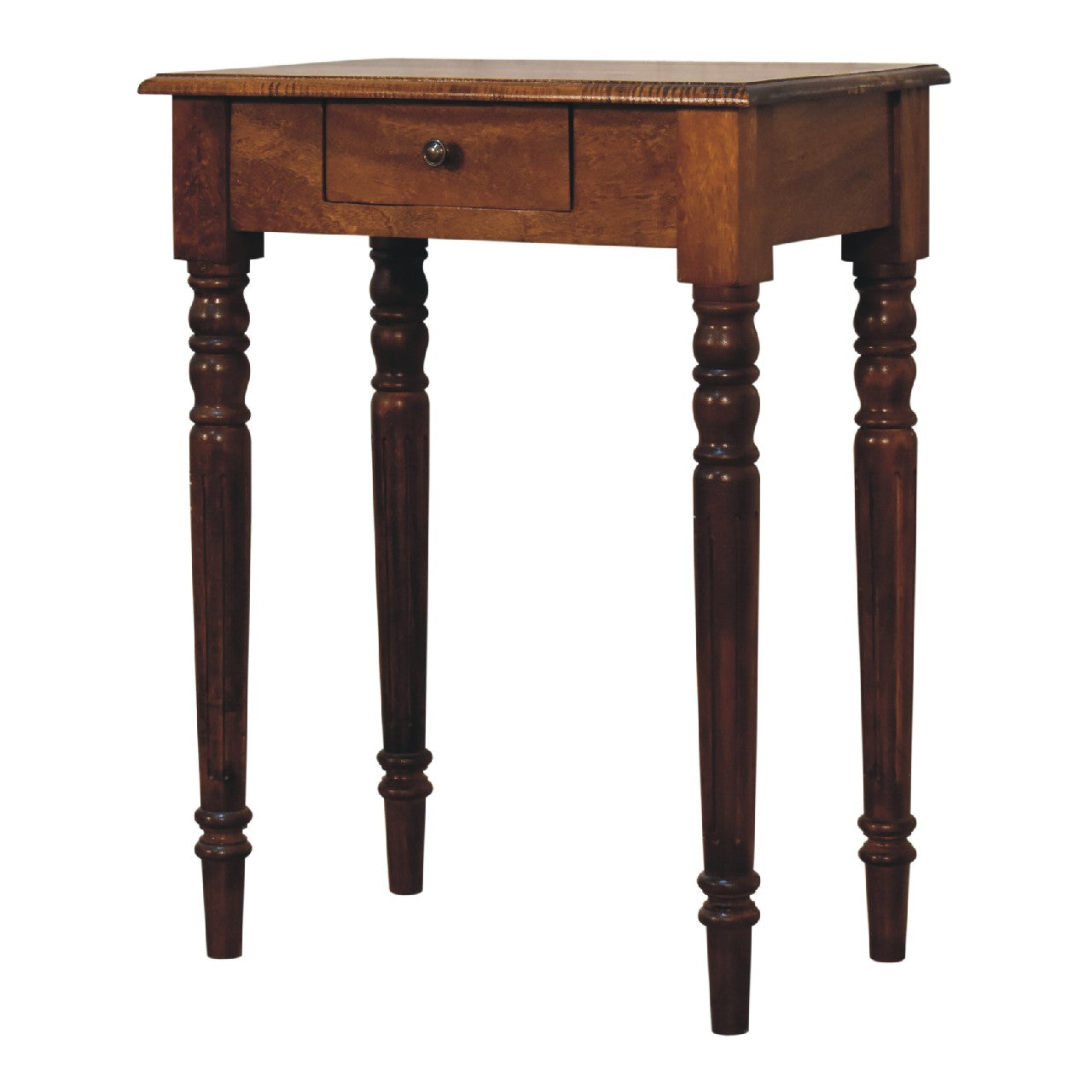 Handgemaakt – Bureau – mangohout – kastanje – Franse stijl – lade