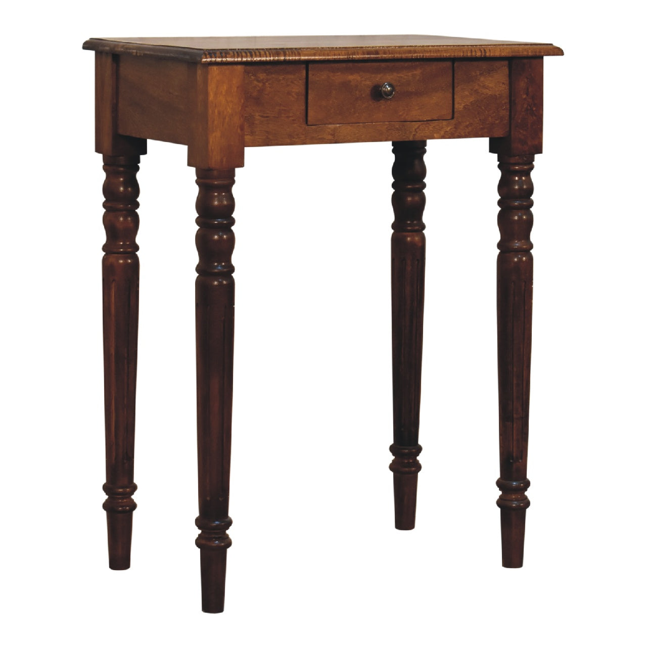 Handgemaakt – Bureau – mangohout – kastanje – Franse stijl – lade