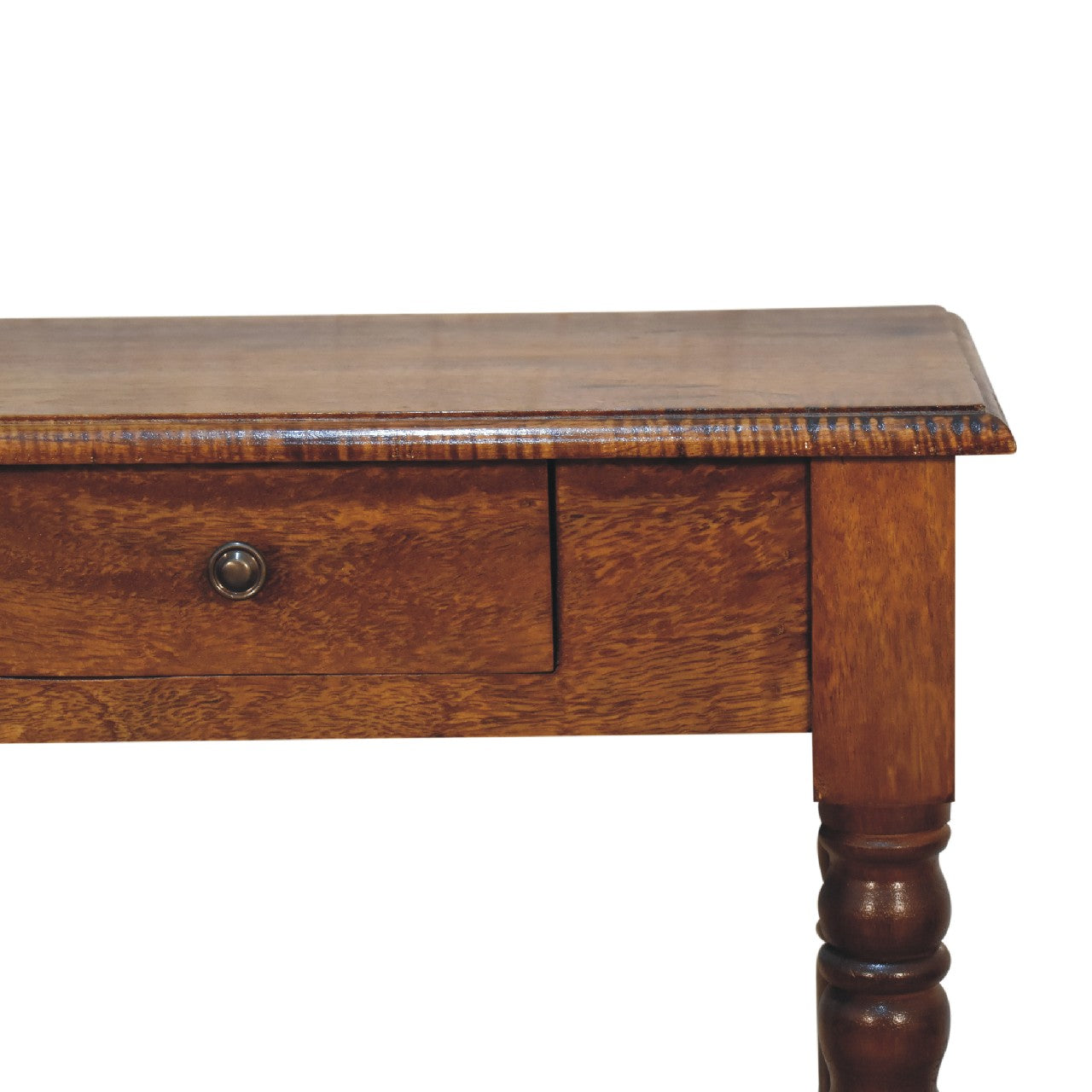 Handgemaakt – Bureau – mangohout – kastanje – Franse stijl – lade